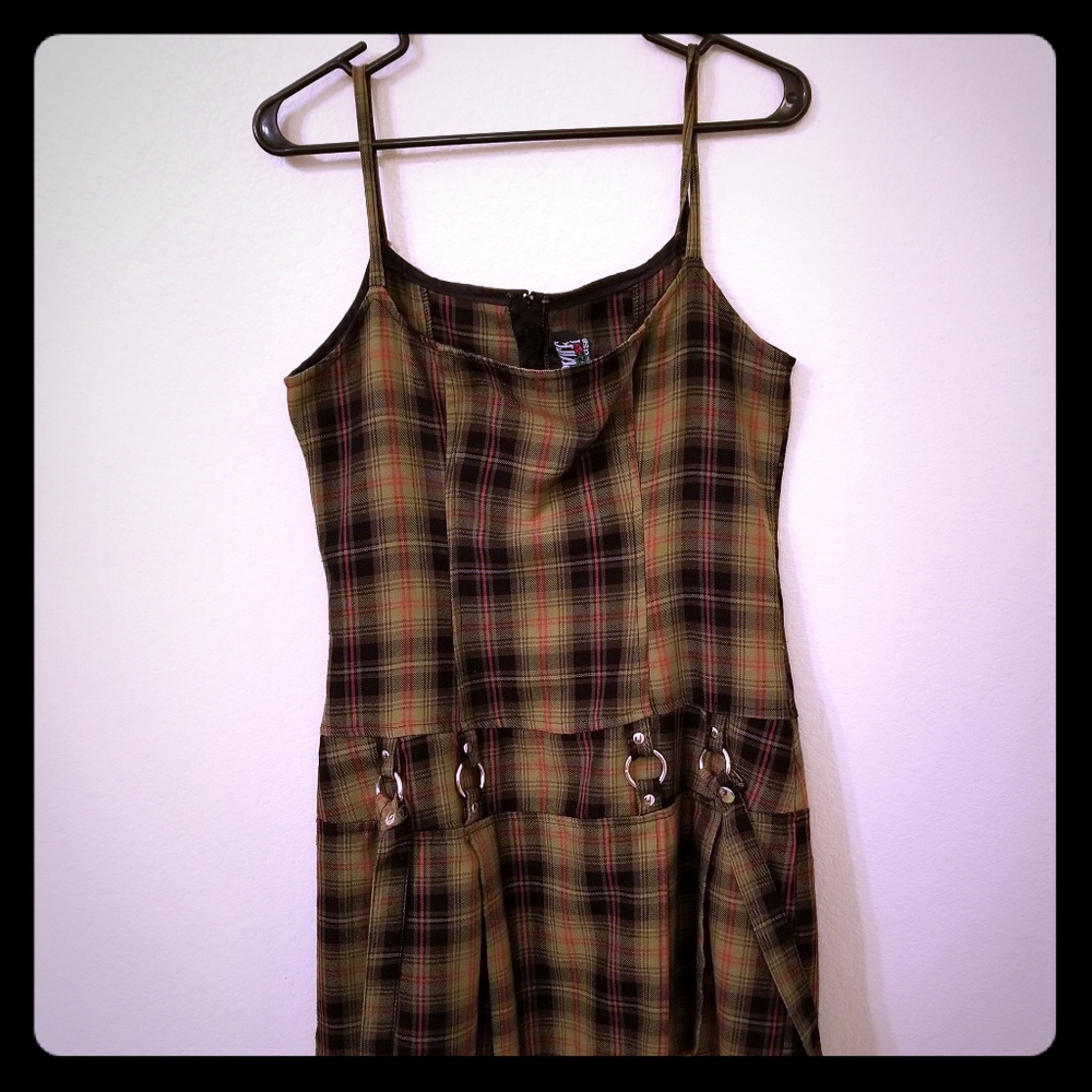 Lip-Service Plaid Punk Bondage Dress Vintage